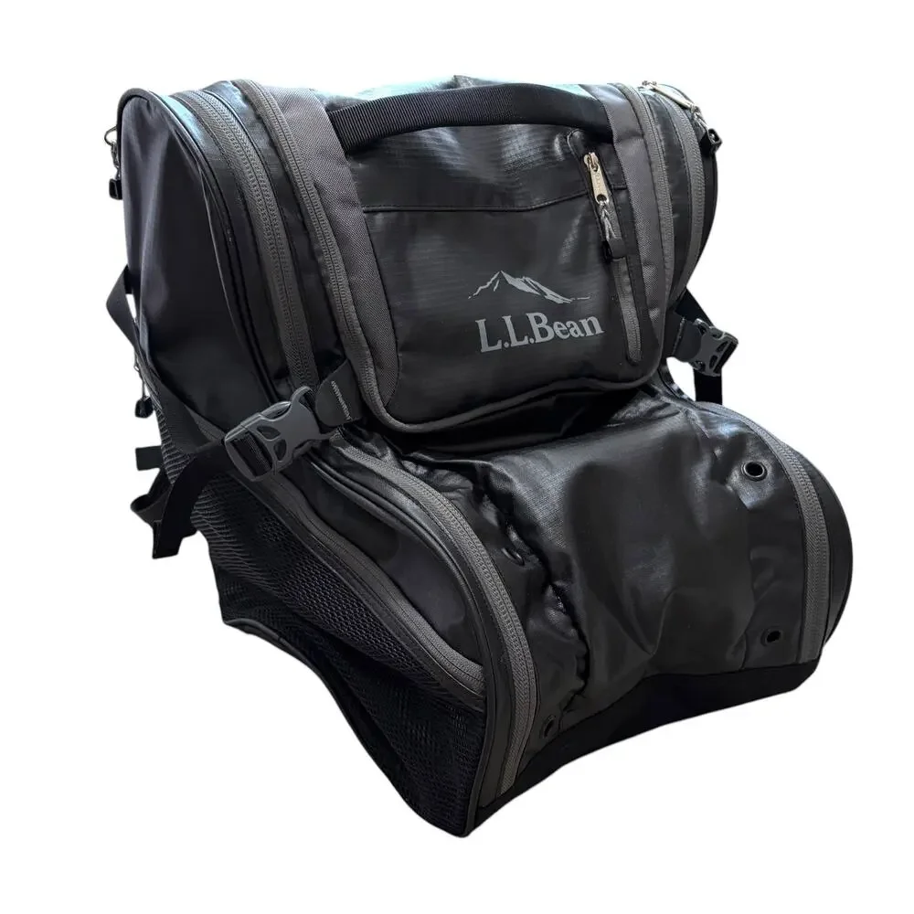 L.L. Bean Adventure Pro Ski Boot Backpack Sz XL Black Cargo Duffel Carryall